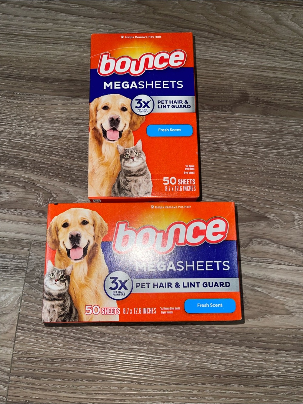 Bounce Megasheets Pet Hair & Lint Guard - Fresh Scent - 2 Packs of 50 sheets